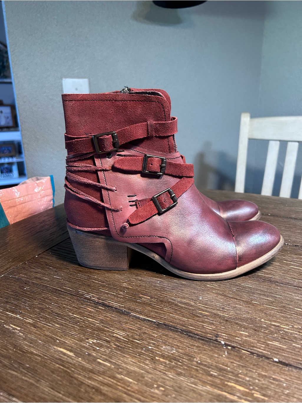 Bed Stu Roan Jag Bordo Heeled Booties Size 6.5 — image 2 of 8